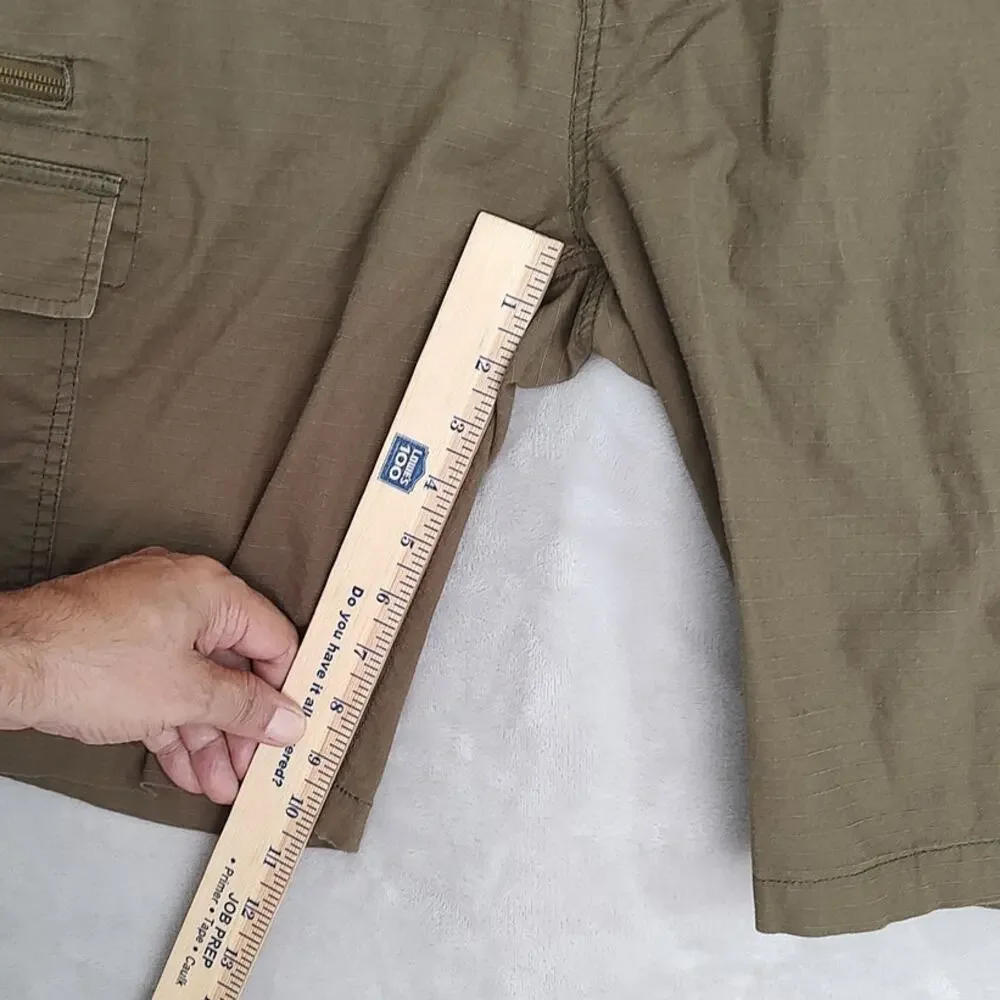 Wear First Men's Stretch Cargo Shorts Size 38 Brown Twill Flat Front Outdoors